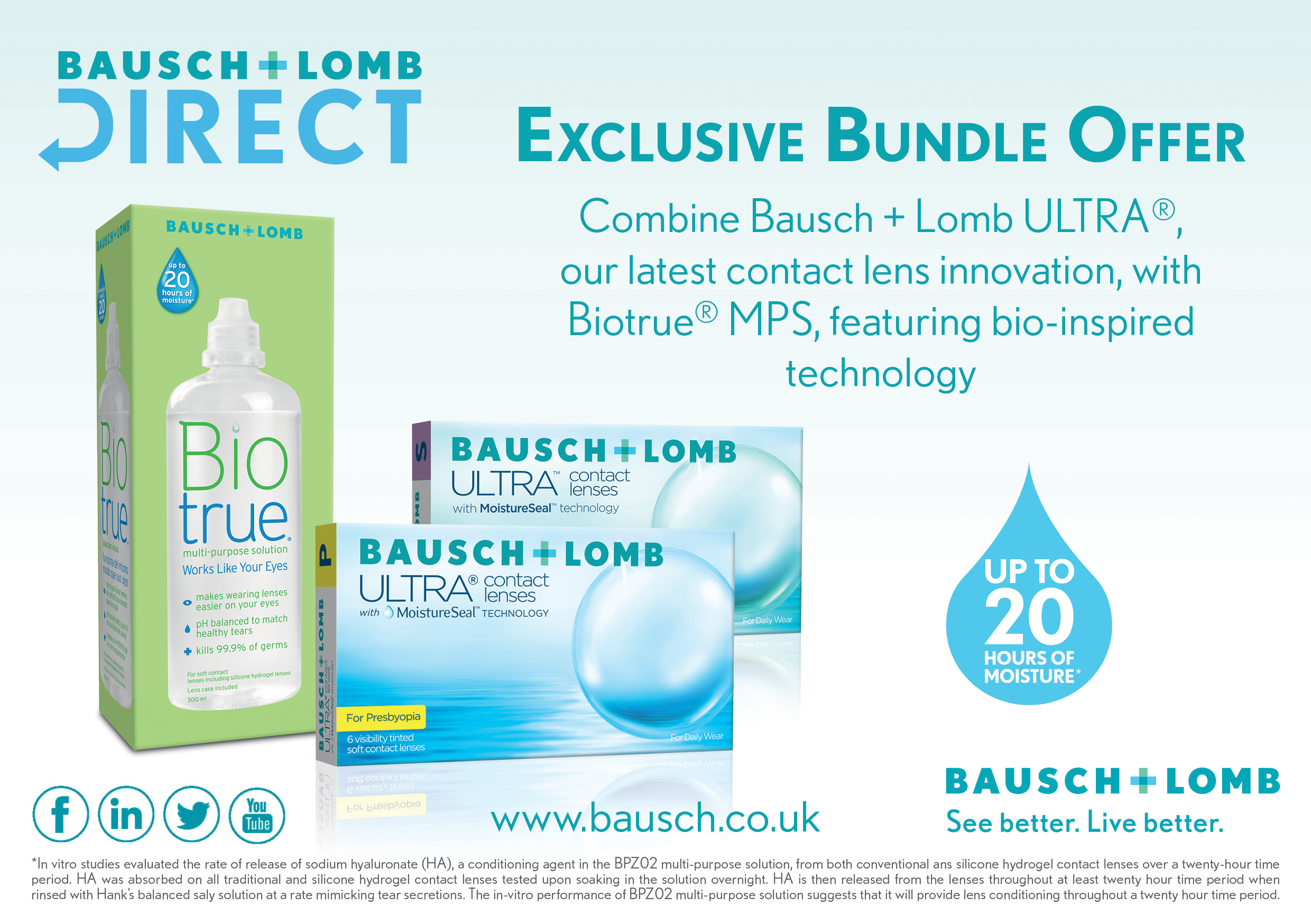Bausch + Lomb ULTRA contact lenses for Presbyopia
